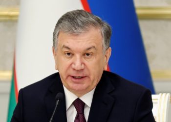 FILE PHOTO: Uzbek president Shavkat Mirziyoyev attends a news conference with his Kazakh counterpart Kassym-Jomart Tokayev in Tashkent, Uzbekistan April 15, 2019.  REUTERS/Mukhtar Kholdorbekov